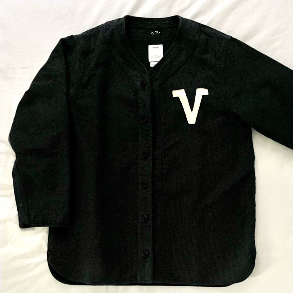 VISVIM
Dugout Logo-Appliqued Pinstriped. Demin shirt